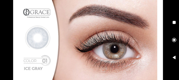 لنز آبی یخی بر روی زمینه چشم قهوه ای